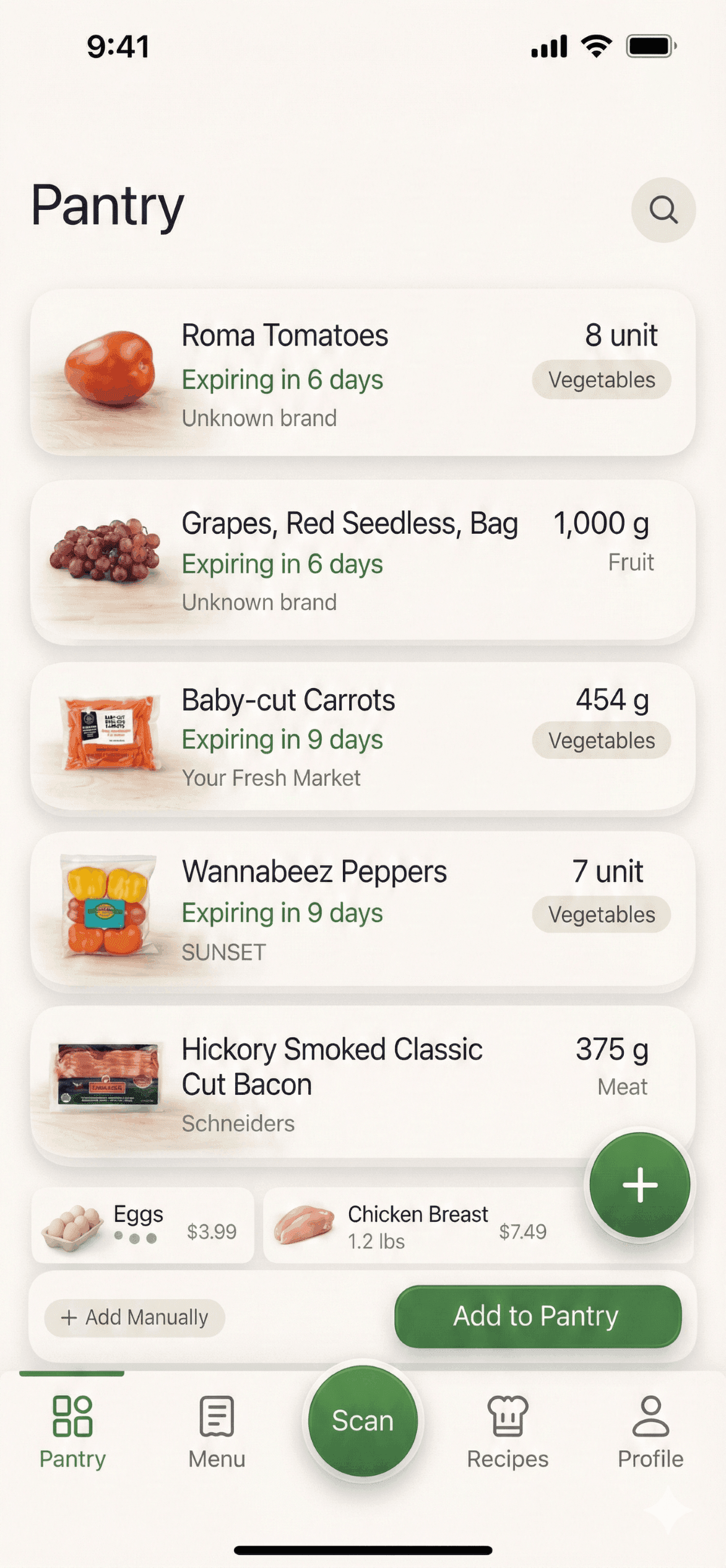 Growceries Pantry Screen